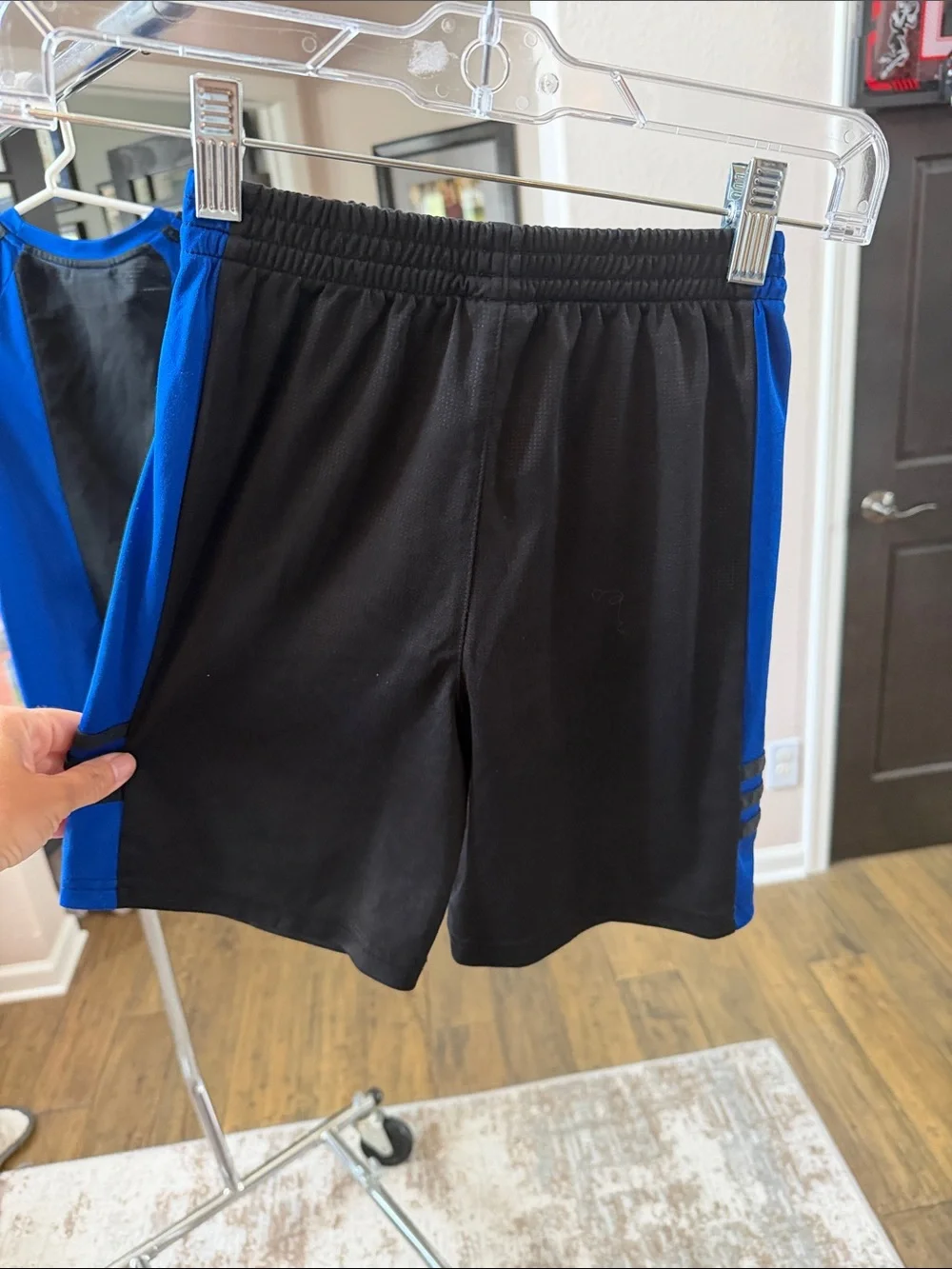 adidas Royal Blue & Black Boys' Sport Tee and Shorts Set Sz Yth 6